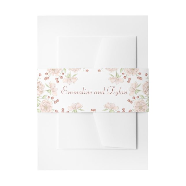 Bandeau De Faire-part Blush Pink Rose Wedding (Devant example)