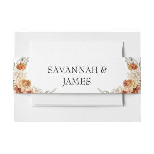 Bandeau De Faire-part Boho Burnt Orange Floral Mariage