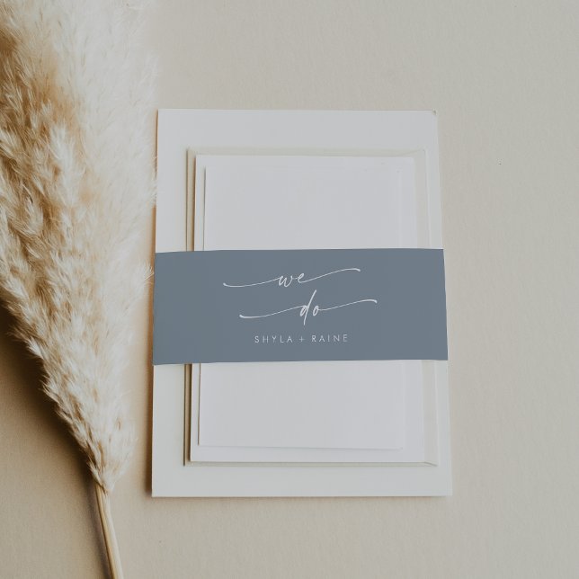 Bandeau De Faire-part Boho Chic Dusty Blue Nous faisons Mariage (Créateur téléchargé)