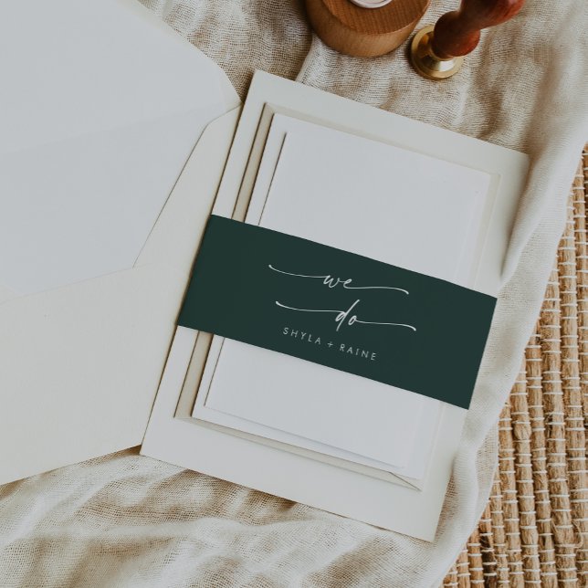 Bandeau De Faire-part Boho Chic Emerald Green Nous faisons Mariage (Créateur téléchargé)