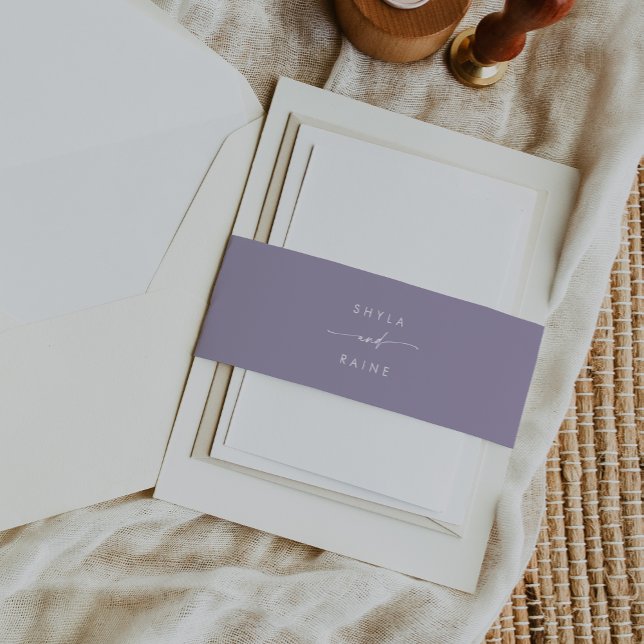 Bandeau De Faire-part Boho Chic Lavande Mariage pourpre (Créateur téléchargé)