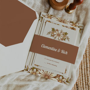 Bandeau De Faire-part Boho et Mariage rétro