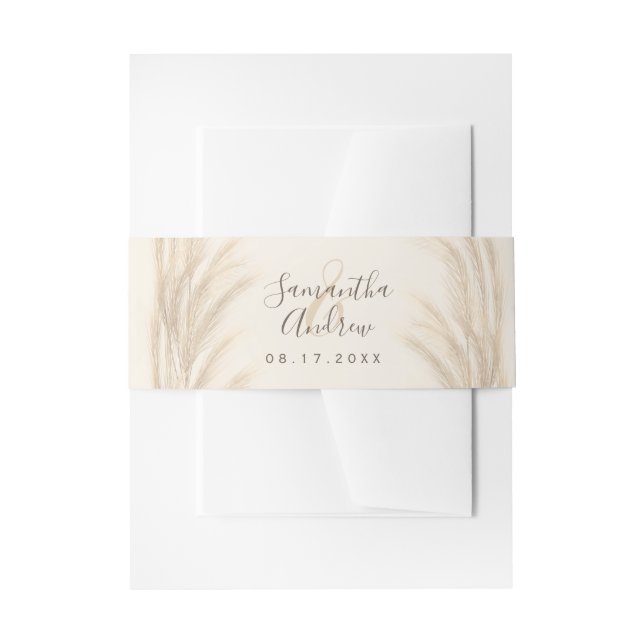 Bandeau De Faire-part Boho été pampas herbe aquarelle mariage (Devant example)