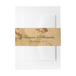 Bandeau De Faire-part Boho Faded Peonies et Feuilles d'or Mariage