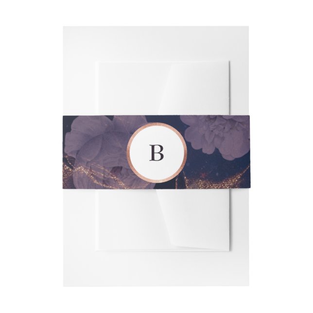 Bandeau De Faire-part Boho foncé moderne Rose Arc or Mariage or  (Devant example)