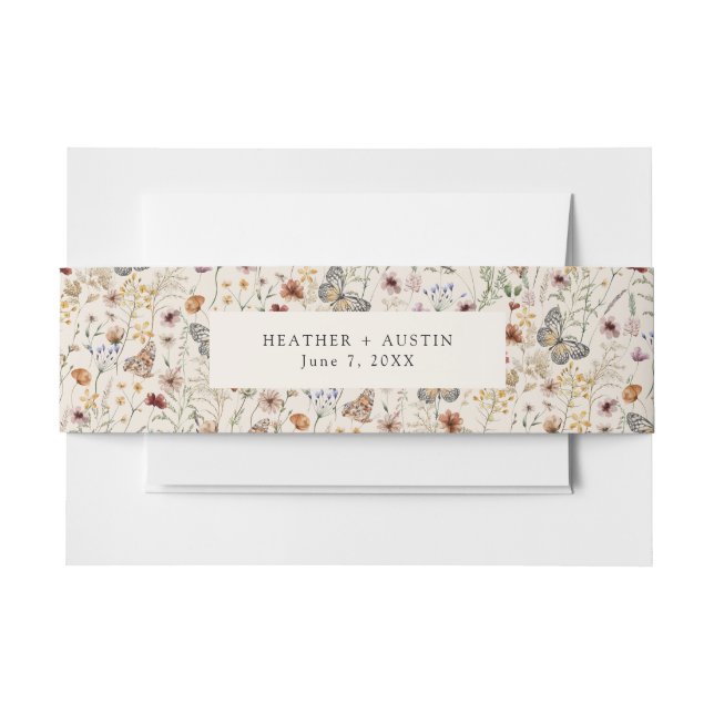 Bandeau De Faire-part Boho Invitation Belly Band (Devant Example)