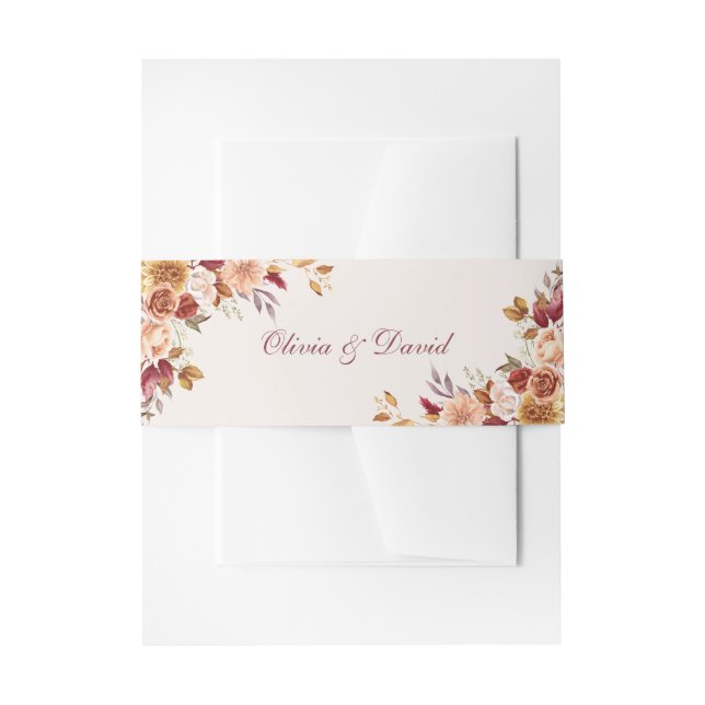 Bandeau De Faire-part Boho Moderne Burange Terracotta Mariage Floral (Devant example)