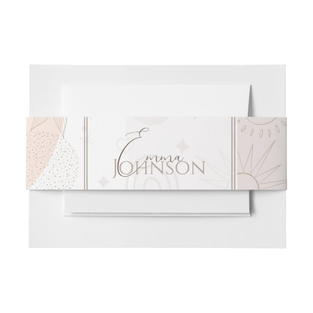 Bandeau De Faire-part Boho Neutral Space Doodles Design esthétique (Devant Example)