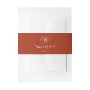 Bandeau De Faire-part Boho rouge moderne floral mariage chinois