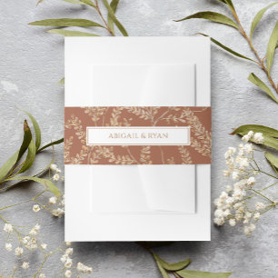 Bandeau De Faire-part Boho rouille Fleur sauvage papillon floral Mariage