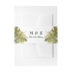 Bandeau De Faire-part Boho séché Palm Feuille Mariage