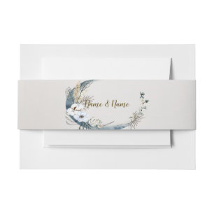 Bandeau De Faire-part Boho White Orchidée Fleurs Blue Moon Elegant Party
