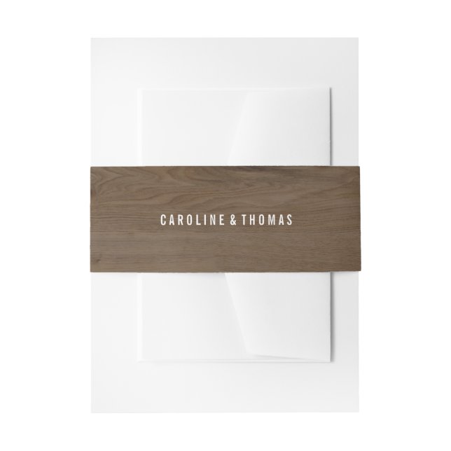 Bandeau De Faire-part Bois rustique et dentelle conception de bande (Devant example)