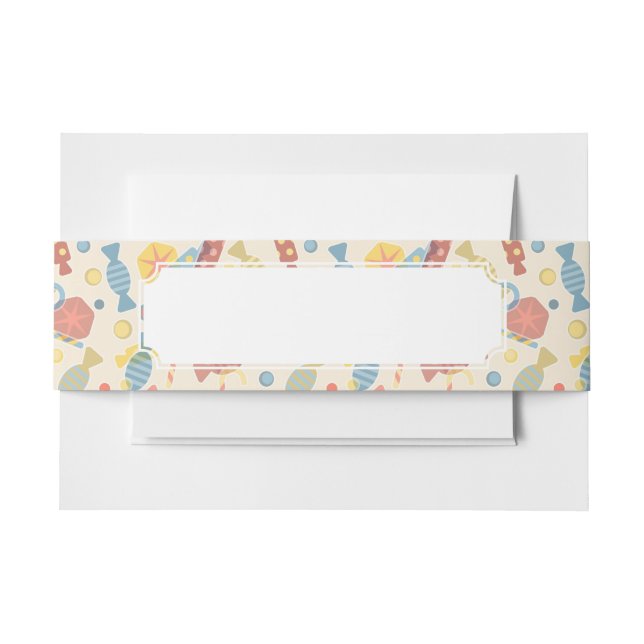 Bandeau De Faire-part Bonbons et motif de sucrerie (Devant Example)