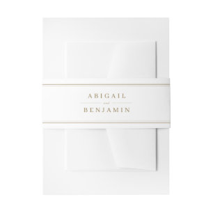 Bandeau De Faire-part Bordures élégantes or classe minimaliste mariage