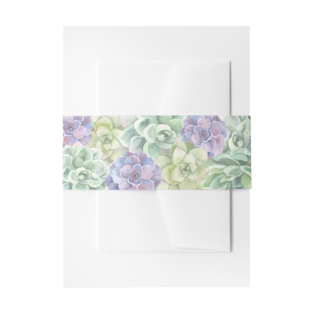 Bandeau De Faire-part Botanique vert et violet Succulents Mariage (Devant example)