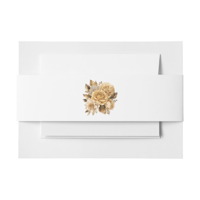 Bandeau De Faire-part Bouquet de fleurs neutres - Mariage blanc (Devant Example)