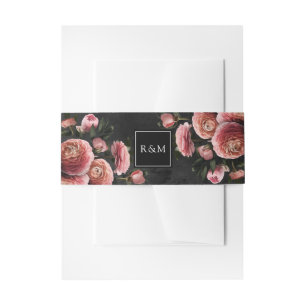 Bandeau De Faire-part Bouquet rose romantique et Moody