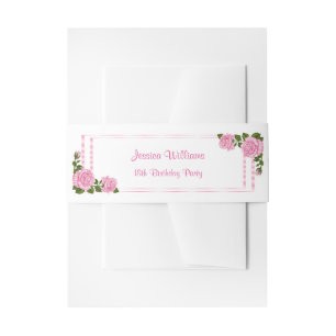 Bandeau De Faire-part Bouquets d'angle rose joli pour 18 ans