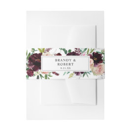 Bandeau De Faire-part Bourgogne et rose pâle Fleur 3