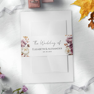 Bandeau De Faire-part Bourgogne Floral Mariage de automne Invitation Bel
