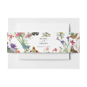 Bandeau De Faire-part Bouteilles Fleurs sauvages  Mariage floral