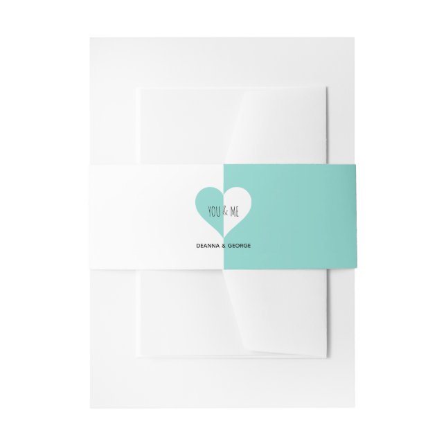 Bandeau De Faire-part BRIDE & Co You & Me Turquoise Blue Mariage (Devant example)