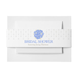 Bandeau De Faire-part Bride douche bleu rose gris brin