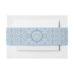 Bandeau De Faire-part Broderie Céramique Bleu Clair