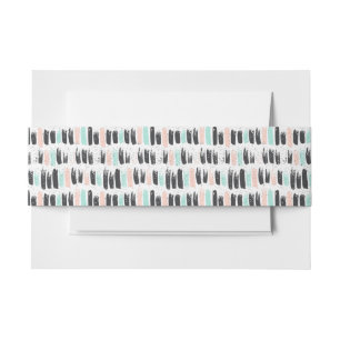 Bandeau De Faire-part Brosses et motif de courses d'encre