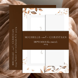 Bandeau De Faire-part Brown Fall In Love Autumn Foliage