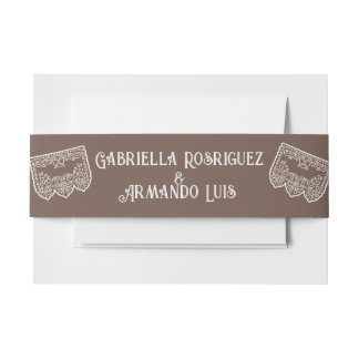 Bandeau De Faire-part Brown Modern Wedding Elegant BOHO Belly Band