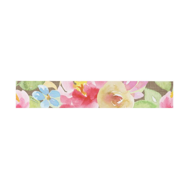Bandeau De Faire-part Burlap & Boho Artistic Aquarelle Superposition Flo (Plat)