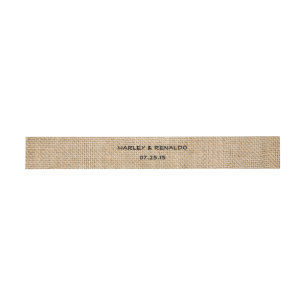 Bandeau De Faire-part Burlap Noms Rustiques Mariages Date Faux Texture