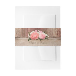 Bandeau De Faire-part Burlap rose floral rustique et de la grange