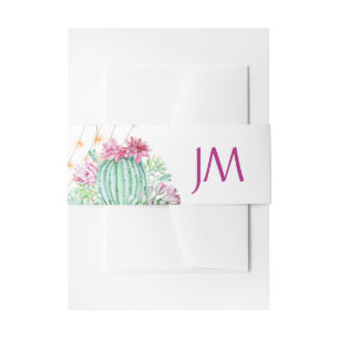 Bandeau De Faire-part Cactus Succulents Lumières Monogramme Mariage
