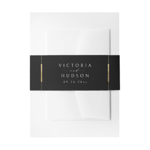 Bandeau De Faire-part Cadre Elegance Noir Simple Moderne Classique Maria