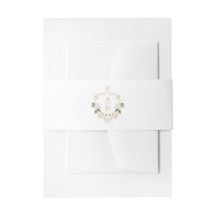 Bandeau De Faire-part Cadres de roses blanches pour monogrammes de maria