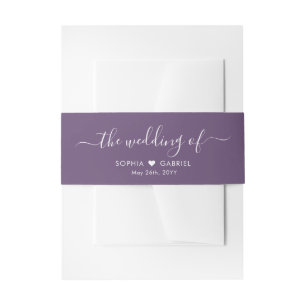 Bandeau De Faire-part Calligraphie Coeur Nom du monogramme Mariage viole