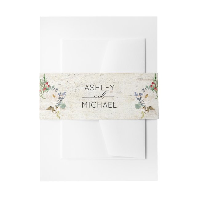 Bandeau De Faire-part Calligraphie de bouleau d'hiver Mariage botanique  (Devant example)