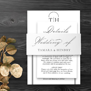 Bandeau De Faire-part Calligraphie élégante du Mariage blanc