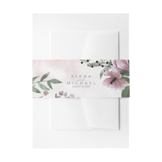 Bandeau De Faire-part Calligraphie Floral Mariage Mauve ID771 (Devant example)