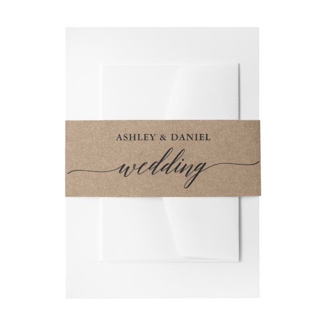 Bandeau De Faire-part Calligraphie moderne Kraft Mariage (Devant example)