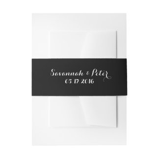 Bandeau De Faire-part Calligraphie Script Belly Band pour invitations