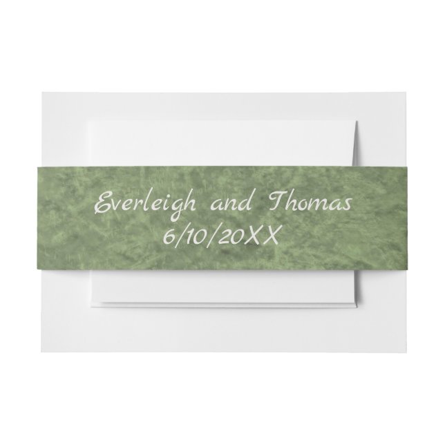 Bandeau De Faire-part Camouflage Monogramme Invitation Bande Belly (Devant Example)