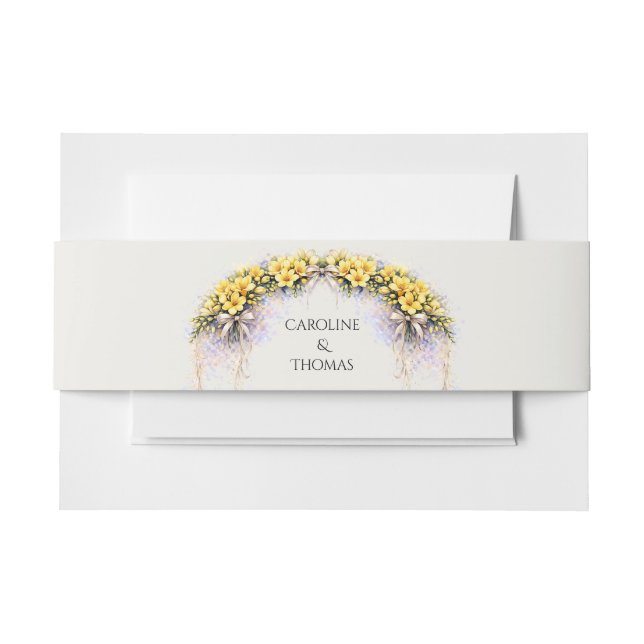 Bandeau De Faire-part Canary Yellow Romantic Freesia  Floral Wedding (Devant Example)