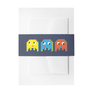 Bandeau De Faire-part Caractères de monstres aliens de pixels colorés