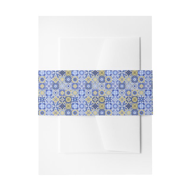 Bandeau De Faire-part Carrelage bleu méditerranéen et agrumes (Devant example)