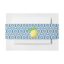Bandeau De Faire-part Carrelage méditerranéen Aquarelle Mariage citron