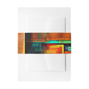 Bandeau De Faire-part Carrés colorés Motif d'art Abstrait moderne #04